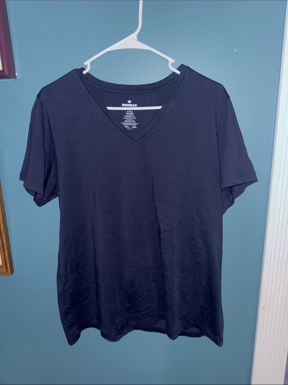 Bombas Navy V-Neck Short Sleeve Women's Tee